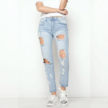 Load image into Gallery viewer, Ripped High Waist Denim Jeans
