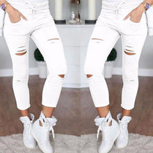 Load image into Gallery viewer, Shredded Denim Pants