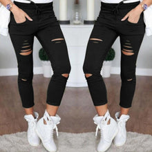 Load image into Gallery viewer, Shredded Denim Pants