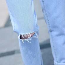 Load image into Gallery viewer, Shredded Denim Pants
