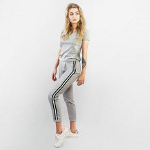 Load image into Gallery viewer, Striped Elastic Waist Pants