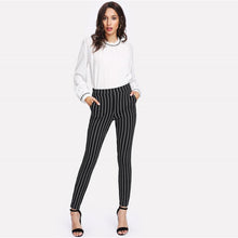 Load image into Gallery viewer, Striped Elastic Waist Pants