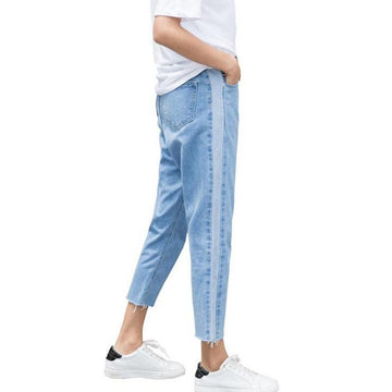 Striped Patchwork Jeans