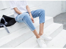 Load image into Gallery viewer, Striped Patchwork Jeans