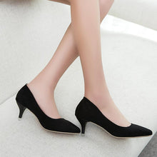 Load image into Gallery viewer, Plus Size 35-42 Spring Autumn Women Shoes Office lady Pumps Med Heels Boat Shoes Low heel Basic Pump Shallow dress Shoes CY2063