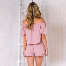 Load image into Gallery viewer, Solid Color Off-Shoulder &amp; Shorts (2 Piece Set)