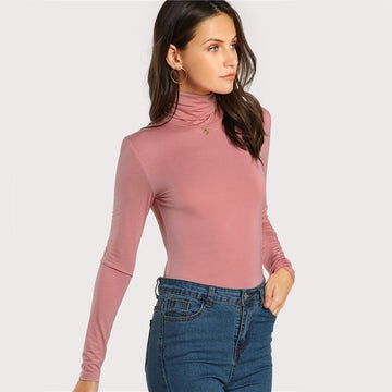 Solid Stand Collar Shirt
