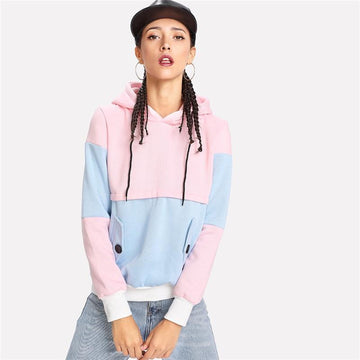 Two Tone Patchwork Hoodie