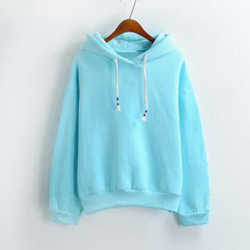 Fleeced Solid Color Hoodie