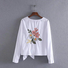 Load image into Gallery viewer, Floral &amp; Bow Tie Blouse