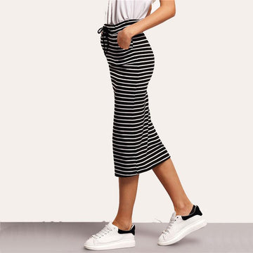 Long Striped Skirt