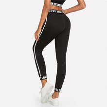 Load image into Gallery viewer, LOVE Striped Drawstring Leggings
