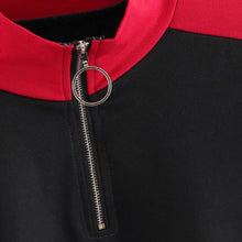 Load image into Gallery viewer, Three Tone Zip-Up Collar Sweatshirt