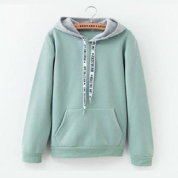 Solid Patchwork Hoodie