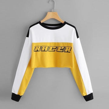 'RACER' Crop Sweatshirt