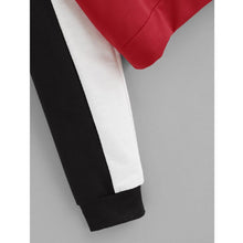 Load image into Gallery viewer, Three Tone Zip-Up Collar Sweatshirt