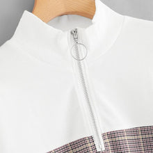 Load image into Gallery viewer, Plaid Stand Collar Sweatshirt