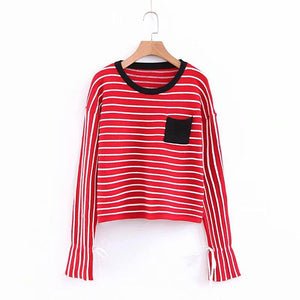 Striped Flare Sleeve Sweater