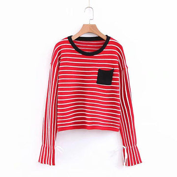 Striped Flare Sleeve Sweater