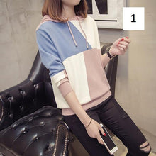 Load image into Gallery viewer, Three Tone Hooded Sweater