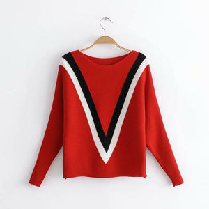 V Striped Sweater
