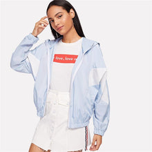 Load image into Gallery viewer, Two Tone Hooded Windbreaker Jacket