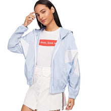 Load image into Gallery viewer, Two Tone Hooded Windbreaker Jacket