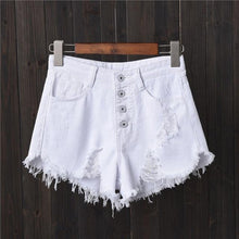 Load image into Gallery viewer, Shredded Denim Shorts