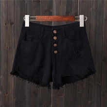 Load image into Gallery viewer, Shredded Denim Shorts
