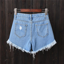 Load image into Gallery viewer, Shredded Denim Shorts