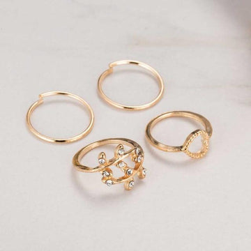 Gold & Silver Rings (4 Piece Set)