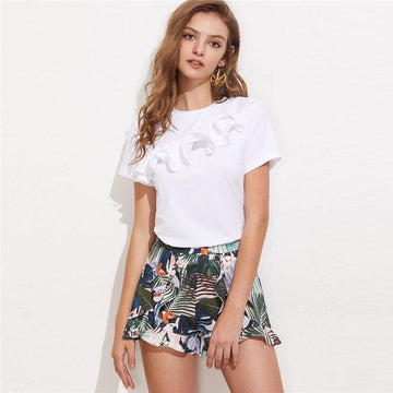 Ruffled Crop T-Shirt