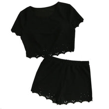 Load image into Gallery viewer, Laser Cut Crop Top &amp; Shorts