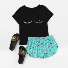 Load image into Gallery viewer, Pajamas T-Shirt &amp; Elastic Waist Shorts (2 Piece Set)