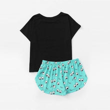 Load image into Gallery viewer, Pajamas T-Shirt &amp; Elastic Waist Shorts (2 Piece Set)