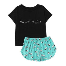 Load image into Gallery viewer, Pajamas T-Shirt &amp; Elastic Waist Shorts (2 Piece Set)