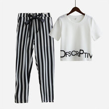 Load image into Gallery viewer, Sexy Crop Top &amp; Striped Pants (2 Piece Set)