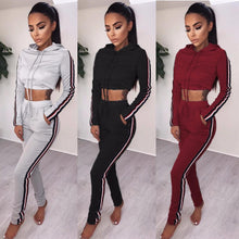 Load image into Gallery viewer, Striped Hooded Shirt &amp; Pants (2 Piece Set)