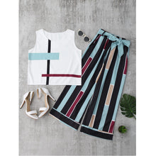 Load image into Gallery viewer, Striped Tank Top &amp; Belted Pants (2 Piece Set)