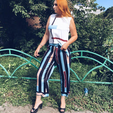 Load image into Gallery viewer, Striped Tank Top &amp; Belted Pants (2 Piece Set)