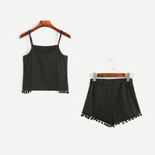 Load image into Gallery viewer, Tassel Crop Top &amp; Shorts (2 Piece Set)