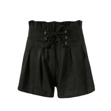 Load image into Gallery viewer, Lace Up Elastic High Waist Shorts