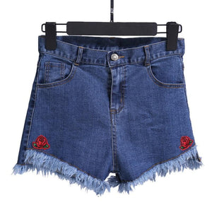 Rose Embroidery Shorts