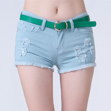 Shredded Denim Shorts