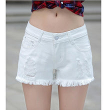 Load image into Gallery viewer, Shredded Denim Shorts