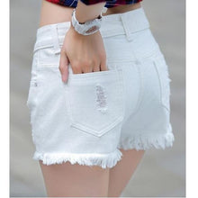 Load image into Gallery viewer, Shredded Denim Shorts