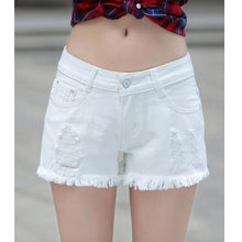 Load image into Gallery viewer, Shredded Denim Shorts