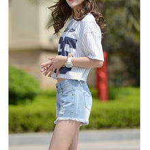Load image into Gallery viewer, Shredded Denim Shorts