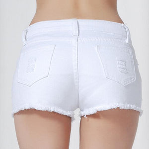 Shredded Denim Shorts