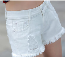 Load image into Gallery viewer, Shredded Denim Shorts